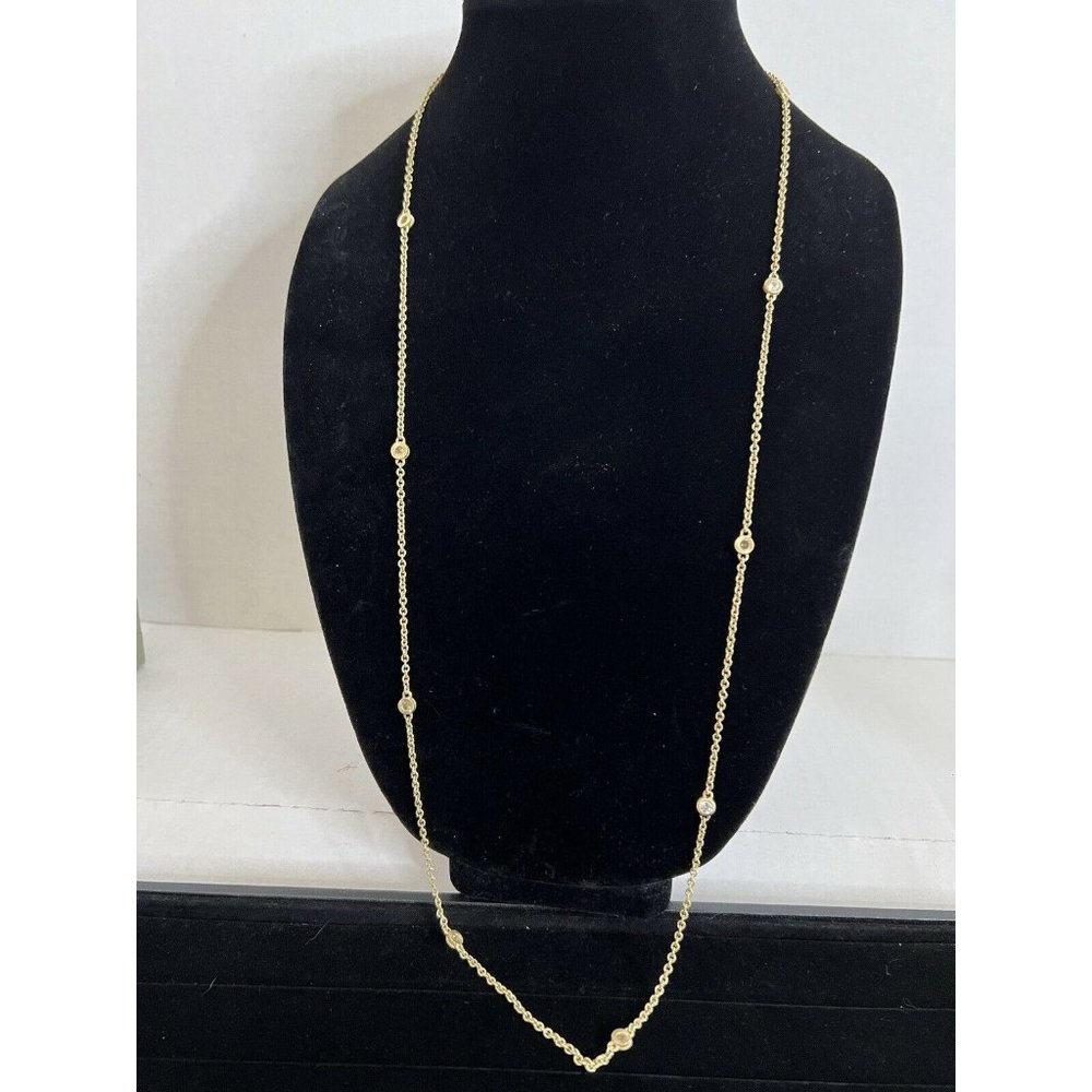 Judith Ripka Sterling/14K Gold Clad 36" Diamonique Necklace